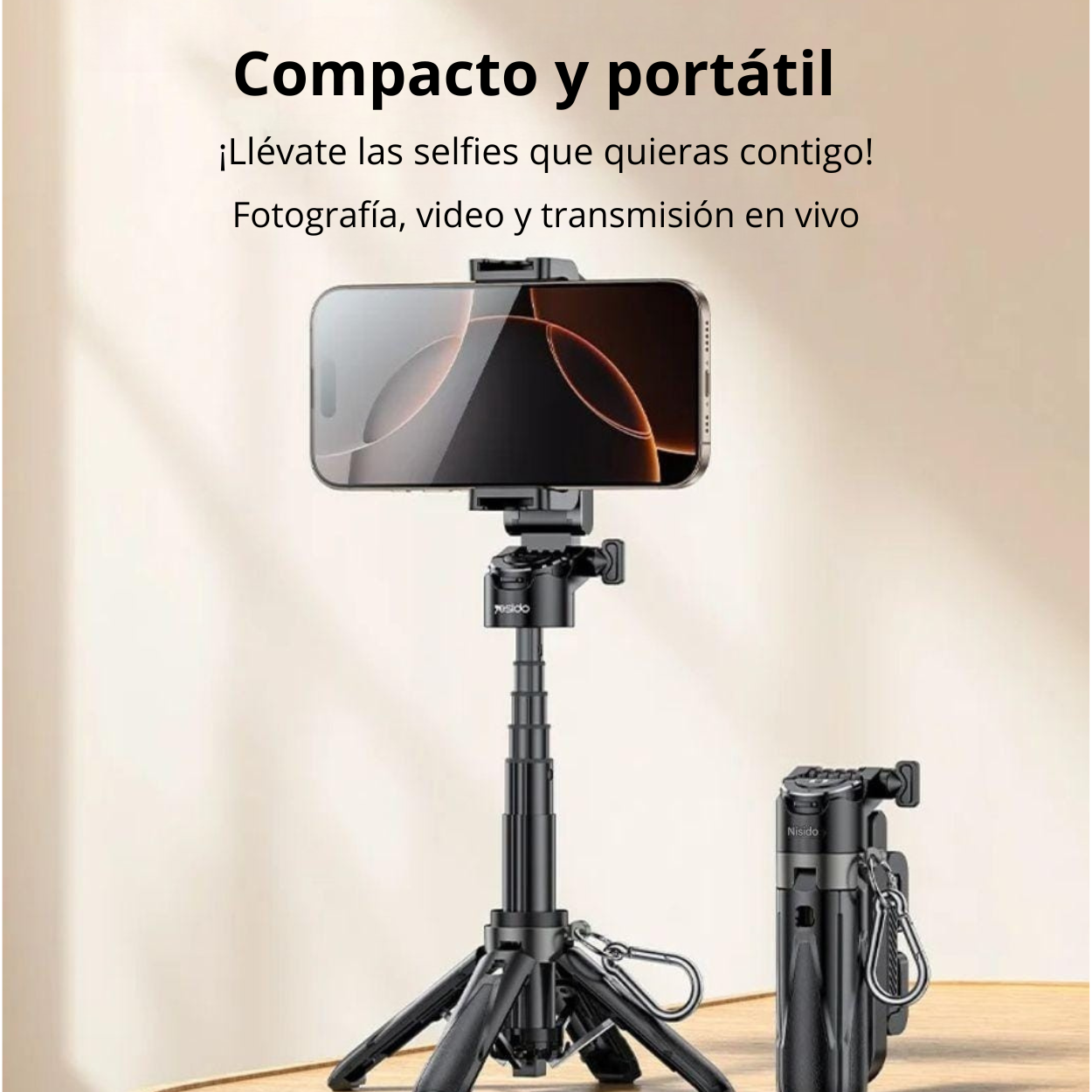 📸 Trípode Selfie Pro 4 en 1 con Luz LED El set 4 en 1 que lo tiene todo para creadores de contenido.