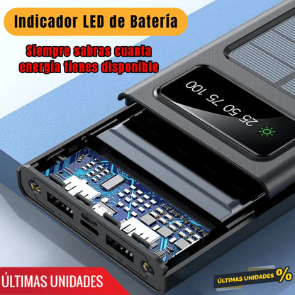 🔋CARGADOR PORTATIL 4 EN 1 CON PANEL SOLAR 20000mAh + LINTERNA🌞| OFERTA