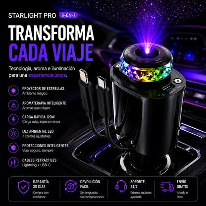 Cargador de Auto Starlight Pro 6 en 1