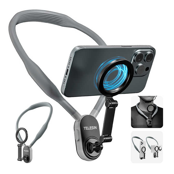 🧲 Soporte de Cuello Magnético POV – Manos Libres 360°
