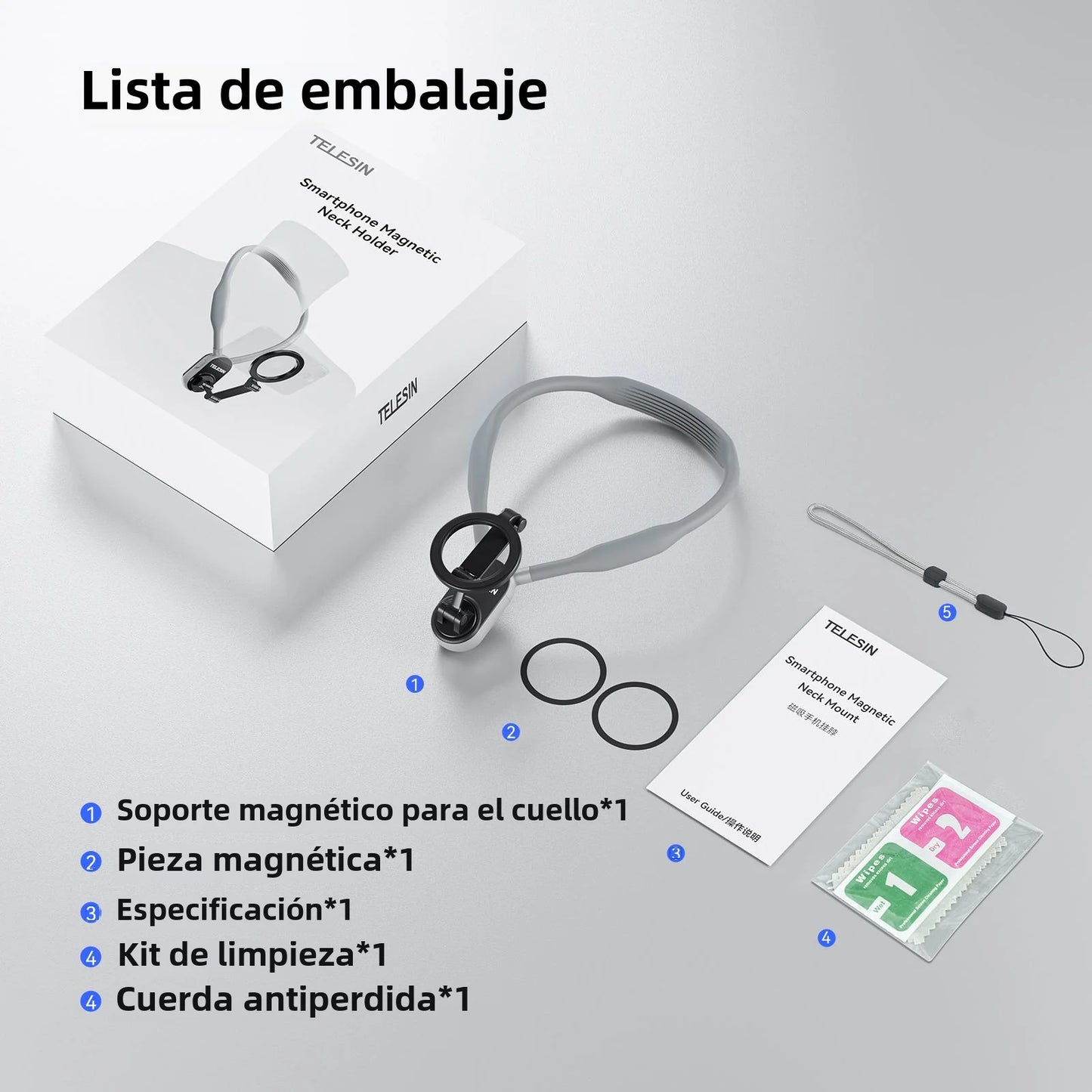 🧲 Soporte de Cuello Magnético POV – Manos Libres 360°