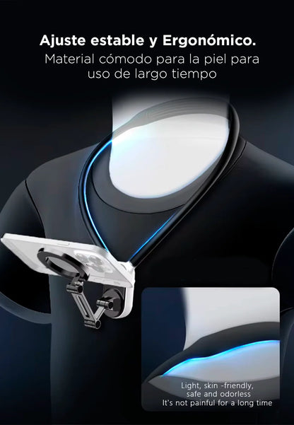 🧲 Soporte de Cuello Magnético POV – Manos Libres 360°