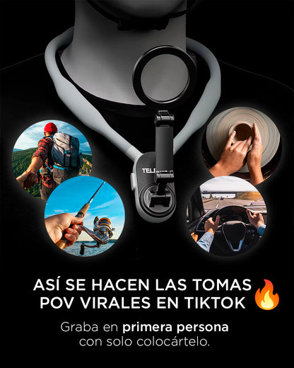 🧲 Soporte de Cuello Magnético POV – Manos Libres 360°